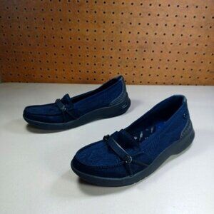 BZees womens navy an gray Abby bit loafers 7 M EUC